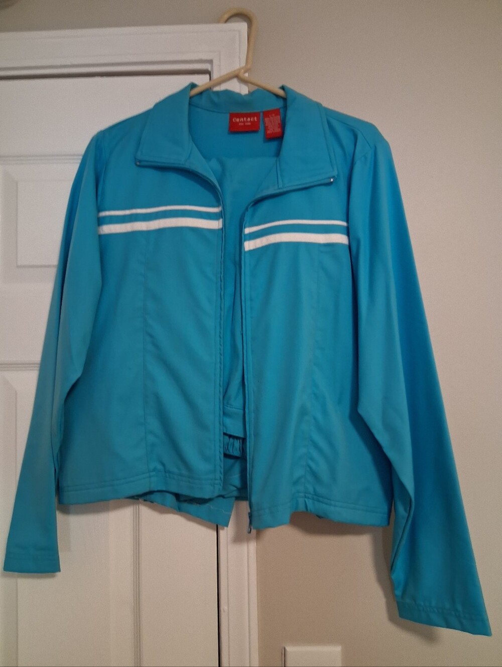 Contact New York Tracksuit, Turquoise with White Stripes, Size Largr